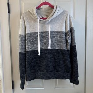Reflex Gray and Cream Colorblock Hoodie